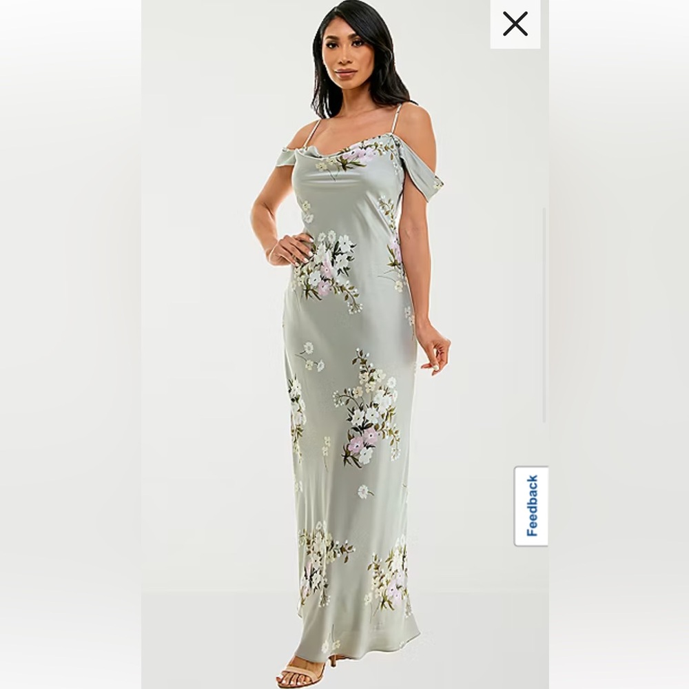Sage floral dress